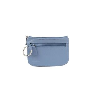 Fossil Blue Leather Zip Coin Card Case